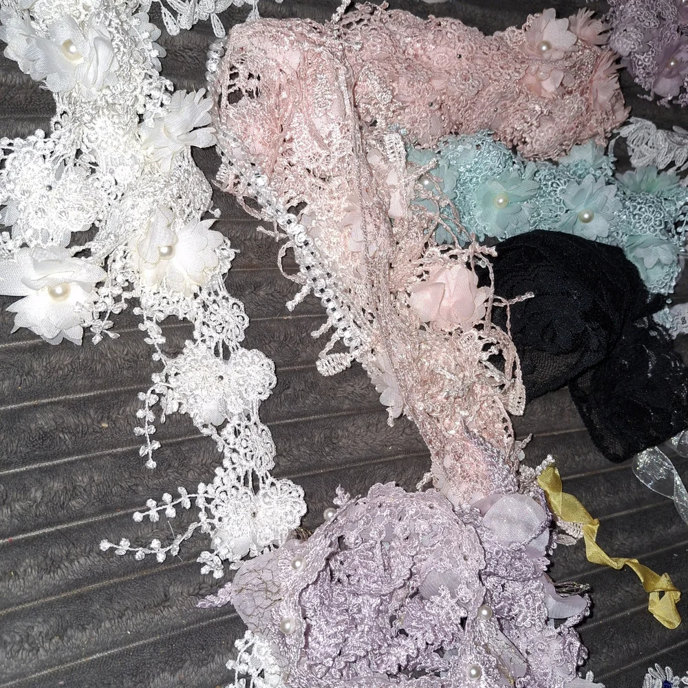 Celebrate It Lace and Ribbon Assortment - White, Pink, Black, Red